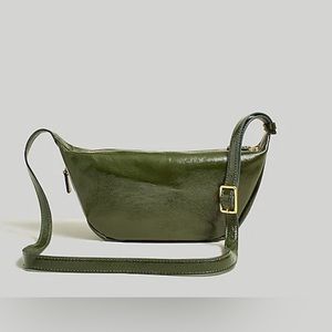 Madewell Olive Green Leather Crossbody Bag
